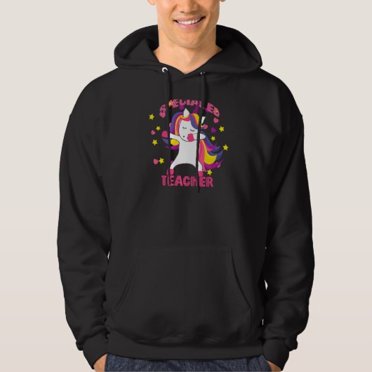Veste À Capuche Enseignant de l'éducation spéciale Dabbing Unicorn (Devant)