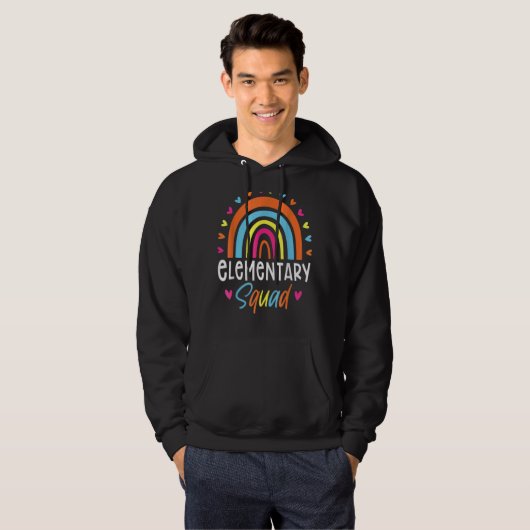 Veste À Capuche Enseignant élémentaire Boho Rainbow Team Elementar (Devant entier)