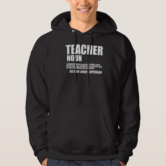 Veste À Capuche Enseignant Noun 1 Personne Qui Détecte Les Problèm (Devant)
