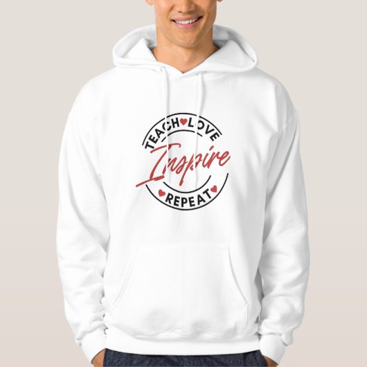 Veste À Capuche Enseigner Amour Inspirer Motivation (Devant)