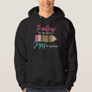 Veste À Capuche Enseigner Dans Mes Veines Jésus Dans Mon Coeur Chr