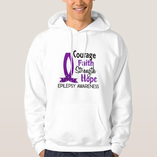 Veste À Capuche Épilepsie d'espoir de force de foi de courage (Devant)