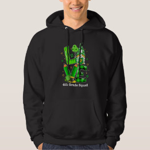 Veste À Capuche Équipe de 4e année Rainbow Gnome Happy St patrick