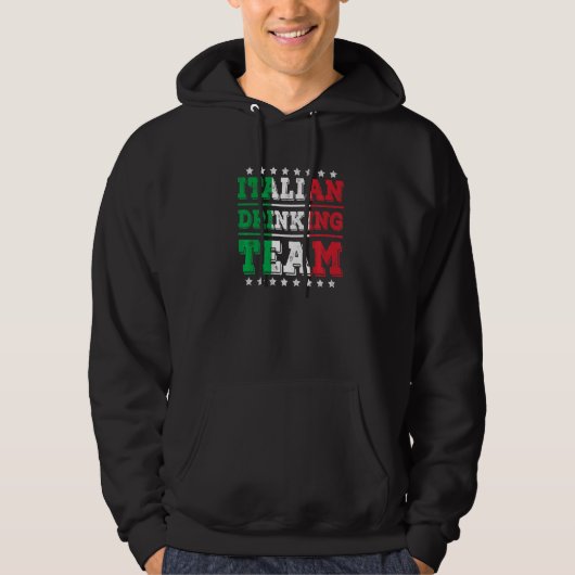 Veste À Capuche Équipe de boisson italienne Italie Drapeau Boisson (Devant)