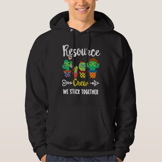 Veste À Capuche Équipe de Cactus de ressources Équipe d'enseignant (Devant)