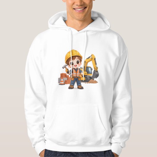 Veste À Capuche Équipe de construction junior (Devant)