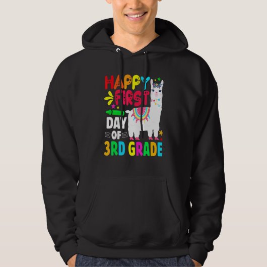 Veste À Capuche Équipe de professeurs de lama mignons de 3e année (Devant)