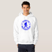 Veste À Capuche ÉQUIPE DE RECHERCHE de SASQUATCH - pro logo bleu (Devant entier)