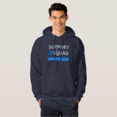 Veste À Capuche Équipe de soutien - Conception du Mois de sensibil (Devant entier)