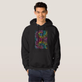 Veste À Capuche Équipe de typographie de 7e année Tie Dye (Devant entier)
