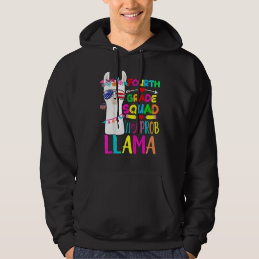 Veste À Capuche Escadron de 4e année Pas de Prob Enseignant Llama  (Devant)