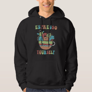 Veste À Capuche Espresso Yourself Food Pun Café Day Café