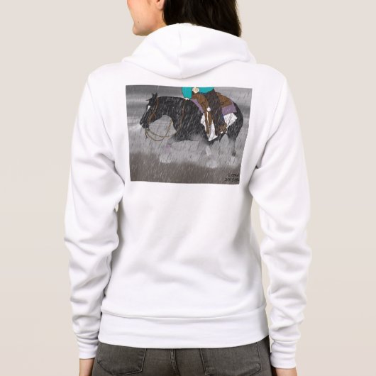 Veste À Capuche Étalon noir et blanc de cheval d'Overo (Dos)