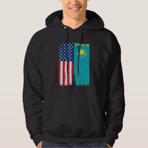 Veste À Capuche Etats-Unis Kazakhstan Semi-américain Drapeau Racin