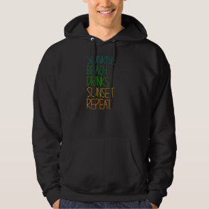Veste À Capuche Été Sunrise Beach Boissons Sunset Repeat Beach