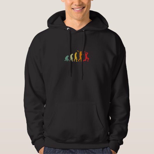 Veste À Capuche Évolution de cricket humain féminin Cricket Rétro (Devant)