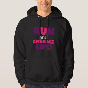 Veste À Capuche Exécuter Embrasser la vie rose pourpre