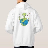 Veste À Capuche Explorateur de selfies galactiques - Alien minimal (Dos)