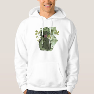 Veste À Capuche Explorateur d'Iguane Vert et Art Botanique Cristal