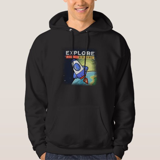 Veste À Capuche Explorer l'espace pour découvrir de nouvelles chos (Devant)