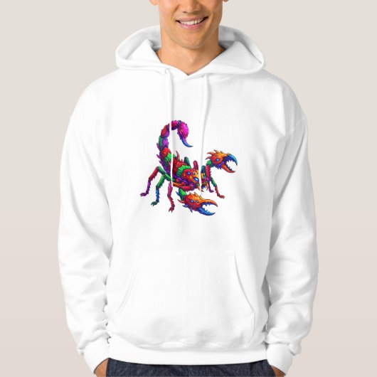 Veste À Capuche Explosion de Scorpion Néon (Devant)