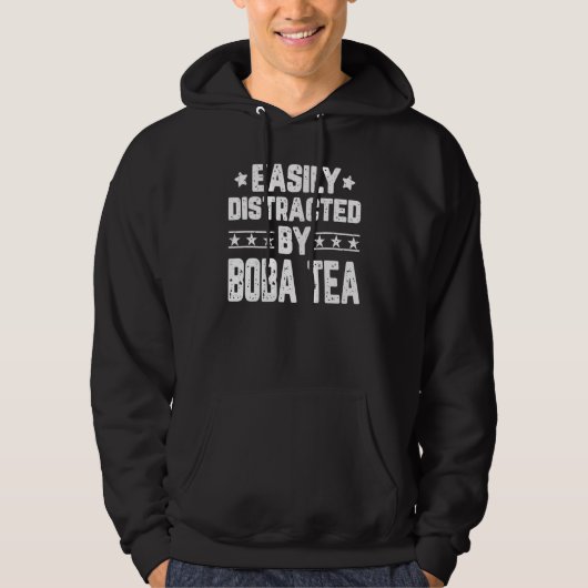 Veste À Capuche Facilement Distrait Par Boba Tea Bubble Tea (Devant)