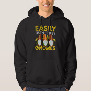 Veste À Capuche Facilement Distrait Par Gnomes Jardin De Tournesol