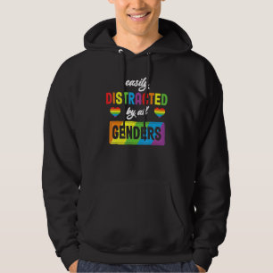 Veste À Capuche Facilement Distrait Par Tous Les Genres Coeurs Lgb