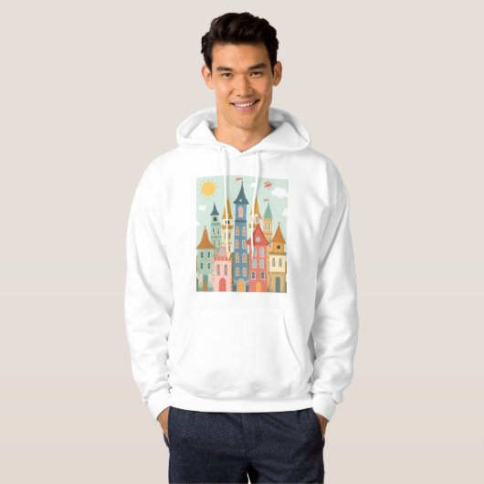 Veste À Capuche Fairytale Ville colorée (Devant entier)