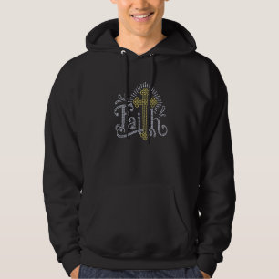 Veste À Capuche Faith Cross Rhinestone Bling Christian Woman