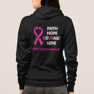 Veste À Capuche Faith Hope Courage Love...Cancer du sein
