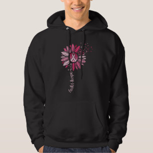 Veste À Capuche Faith Hope Love Sunflower Cancer du sein Sensibili