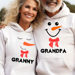 Veste À Capuche Famille de jumelage personnalisée Snowman "GRANdPA