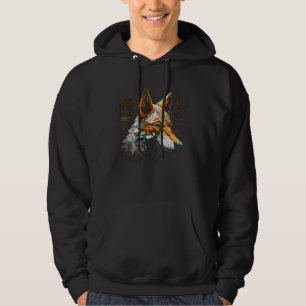 Veste À Capuche Fantaisie de loup polygonale - Art animal loup