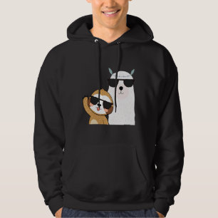 Veste À Capuche Fantastique Llama de fentes portant des lunettes d