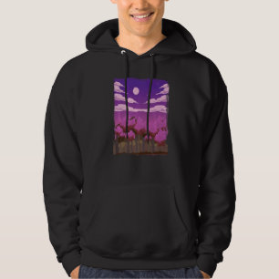 Veste À Capuche Faune Forêt Extérieure Arbres Moonlight Pleine lun