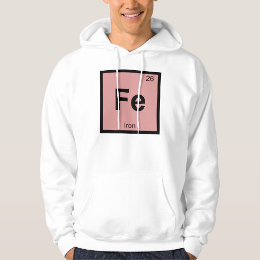 Veste À Capuche Fe - Chimie du fer Élément de symbole de table pér (Devant)