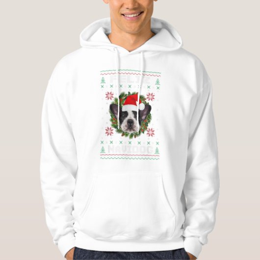Veste À Capuche Feliz Navidog Chien français Père Noël (Devant)
