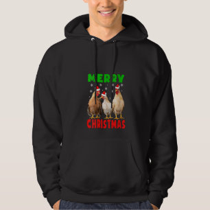 Veste À Capuche Femme Joyeux Noël Poulet Au Chapeau De Père Noël P