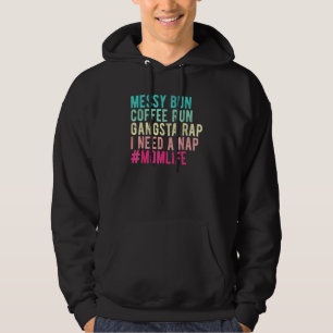Veste À Capuche Femme Maman Maman Vie Messager Bun Coffee Coffee R