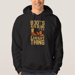 Veste À Capuche Femme Pour Filles Cool Rodéo Boots Bling
