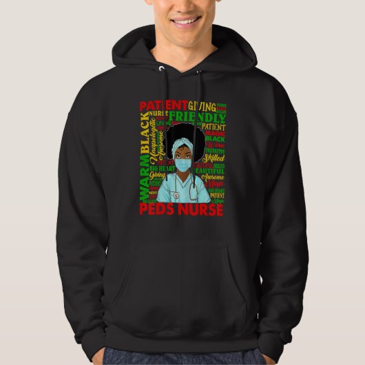 Veste À Capuche Femmes afro-américaines Peds noirs Nurse Black His (Devant)