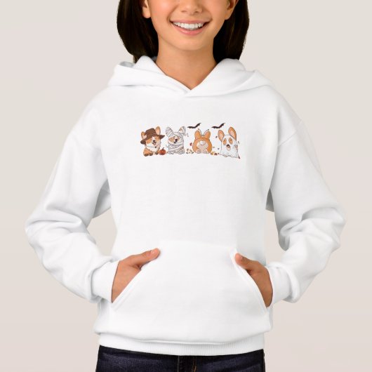 Veste à capuche festive pour enfants, Corgi Squad (Devant)