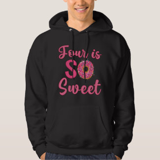 Veste À Capuche Fête d'anniversaire 4ème donut Quatre ans Douce fi