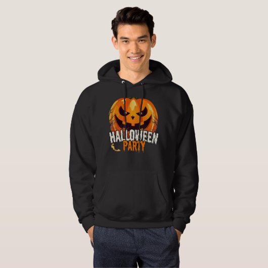 Veste À Capuche Fête d'Halloween – Conception de citrouille-lanter (Devant entier)