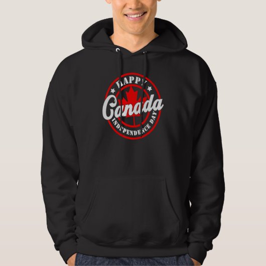 Veste À Capuche Fête du Canada Joyeux drapeau de l'érable de la fê (Devant)