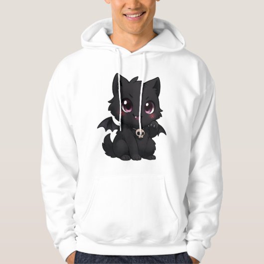 Veste À Capuche - "Feu de Chat Chauve-Souris" (Devant)