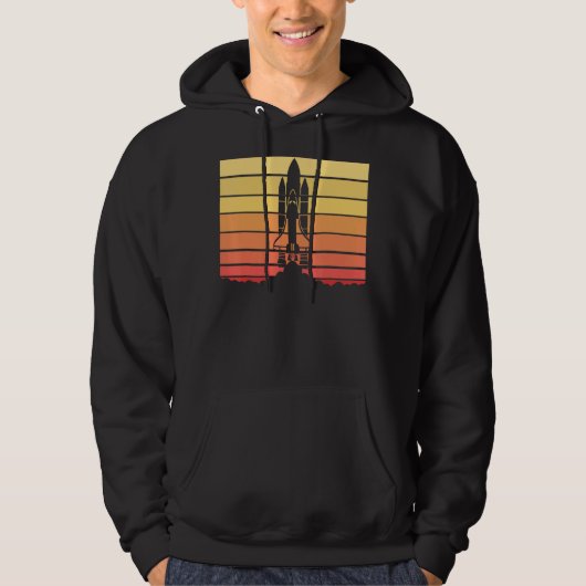 Veste À Capuche Feu de lancement de fusée de l'astronomie Retro Sp (Devant)