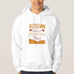 Veste À Capuche Feuilles d'automne et Citrouille S'il vous plaît