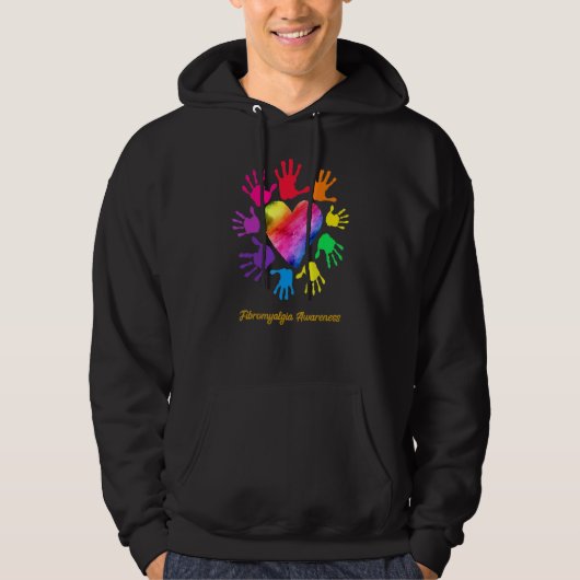 Veste À Capuche Fibromyalgie : Mains de sensibilisation Fibromyalg (Devant)